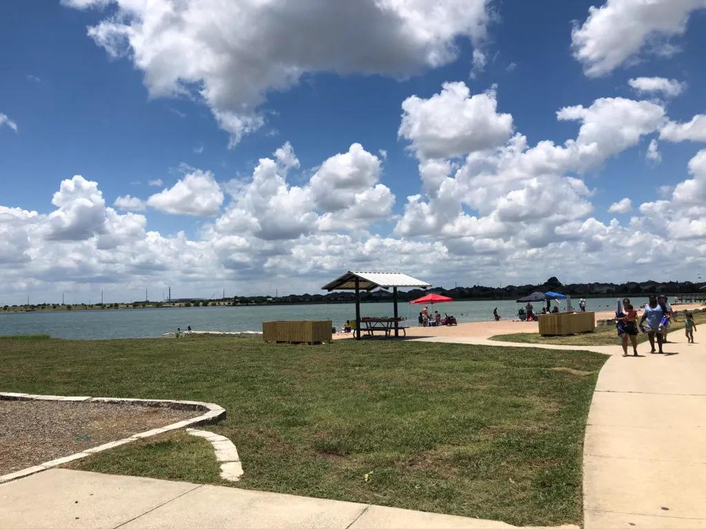 Lake Pflugerville beach and recreational area.